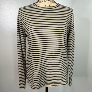 Cut Loose Black and tan Striped Long Sleeve Shirt size xs casual